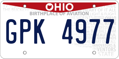 OH license plate GPK4977