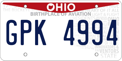 OH license plate GPK4994