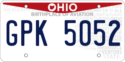 OH license plate GPK5052