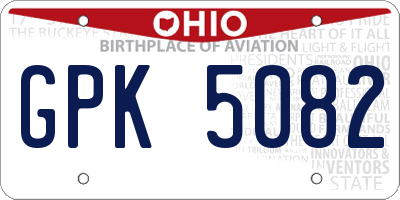 OH license plate GPK5082