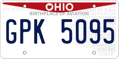 OH license plate GPK5095