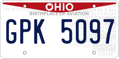 OH license plate GPK5097
