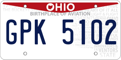 OH license plate GPK5102