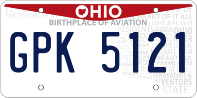 OH license plate GPK5121