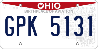 OH license plate GPK5131