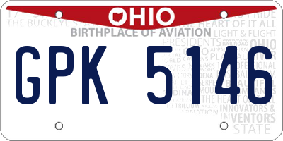 OH license plate GPK5146