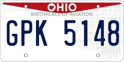 OH license plate GPK5148