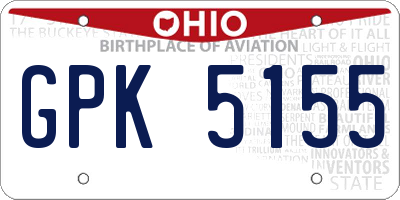 OH license plate GPK5155