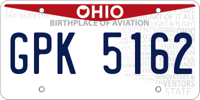 OH license plate GPK5162