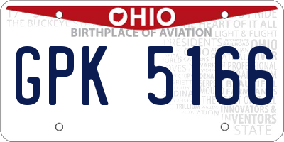 OH license plate GPK5166