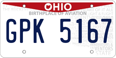 OH license plate GPK5167