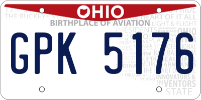 OH license plate GPK5176