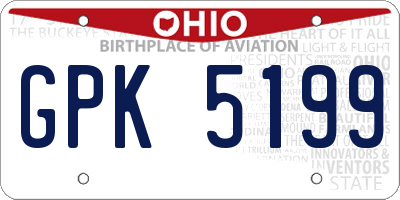 OH license plate GPK5199