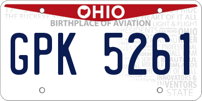OH license plate GPK5261