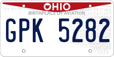 OH license plate GPK5282