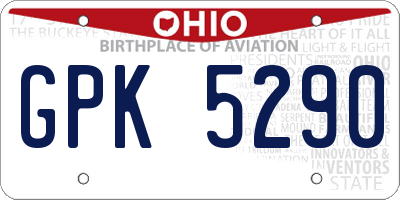 OH license plate GPK5290