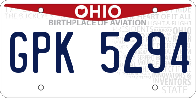 OH license plate GPK5294