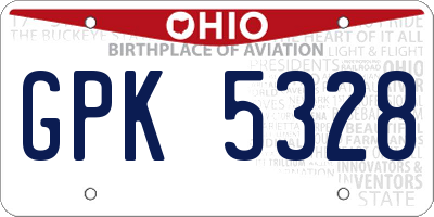 OH license plate GPK5328