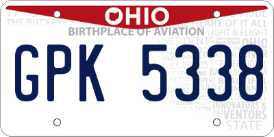 OH license plate GPK5338