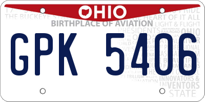 OH license plate GPK5406