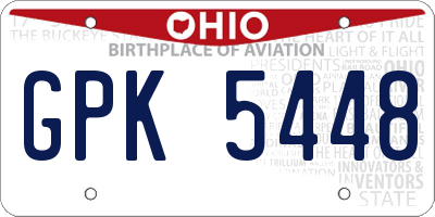 OH license plate GPK5448