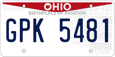 OH license plate GPK5481