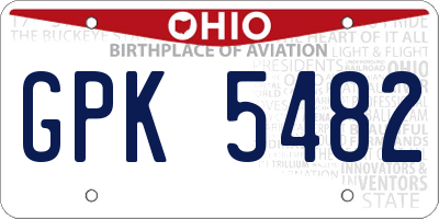 OH license plate GPK5482