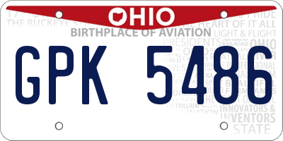 OH license plate GPK5486