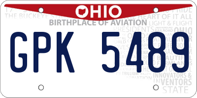 OH license plate GPK5489