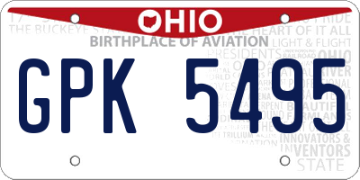 OH license plate GPK5495