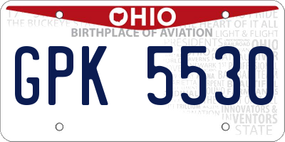 OH license plate GPK5530
