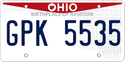 OH license plate GPK5535