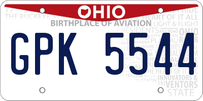 OH license plate GPK5544