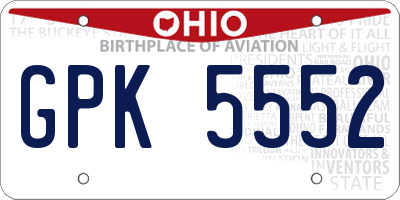 OH license plate GPK5552