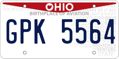 OH license plate GPK5564