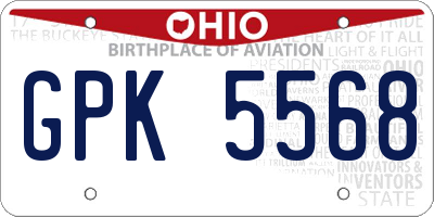 OH license plate GPK5568