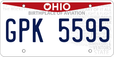 OH license plate GPK5595