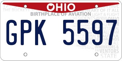 OH license plate GPK5597