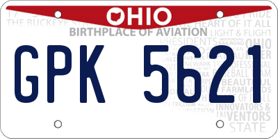 OH license plate GPK5621