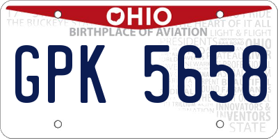OH license plate GPK5658