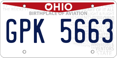OH license plate GPK5663