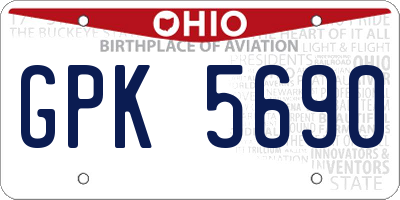 OH license plate GPK5690
