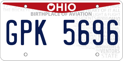 OH license plate GPK5696