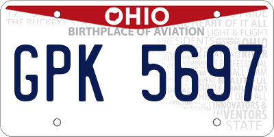 OH license plate GPK5697