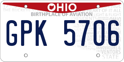 OH license plate GPK5706