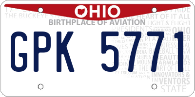 OH license plate GPK5771