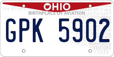 OH license plate GPK5902