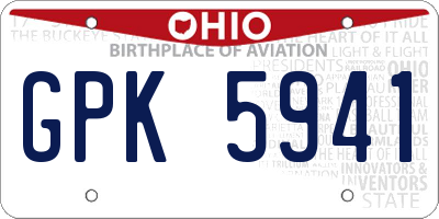 OH license plate GPK5941