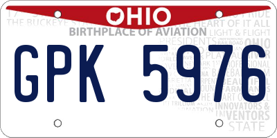 OH license plate GPK5976