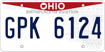 OH license plate GPK6124